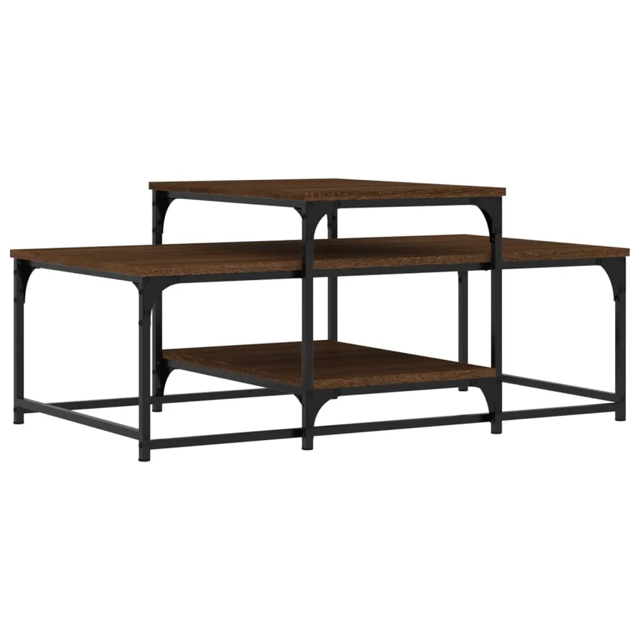 Table basse chêne marron 102x60x45 cm bois d'ingénierie - 6