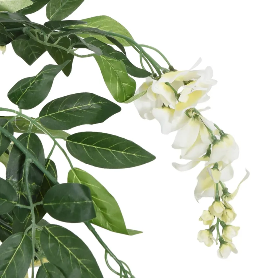 Glycine artificielle 1470 feuilles 200 cm vert et blanc - 3