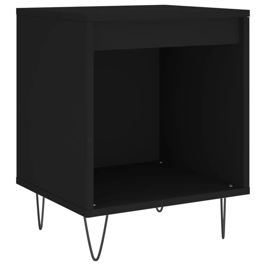 Tables de chevet 2 pcs noir 40x35x50 cm bois d’ingénierie - 4