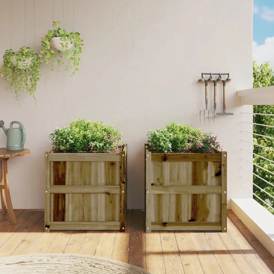 Jardinières 2 pcs bois de pin imprégné - 3