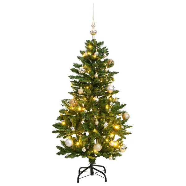 Sapin de Noël artificiel articulé 150 LED et boules 150 cm