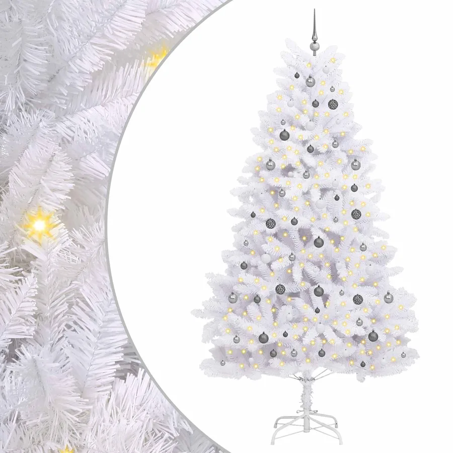 Sapin de Noël artificiel Blanc 128 x 128 x 270 cm PVC et métal - 2