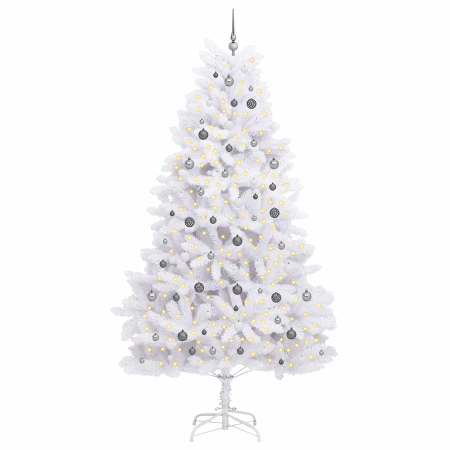 Sapin de Noël artificiel Blanc 128 x 128 x 270 cm PVC et métal - 3