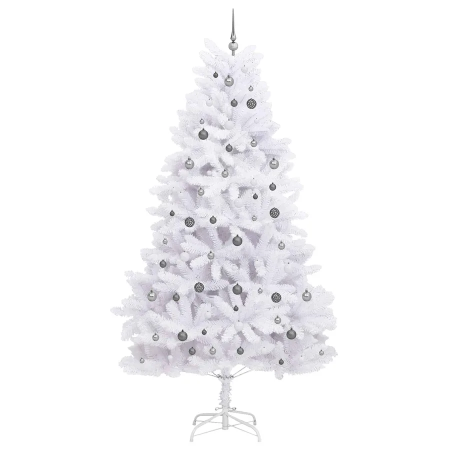 Sapin de Noël artificiel Blanc 128 x 128 x 270 cm PVC et métal - 4