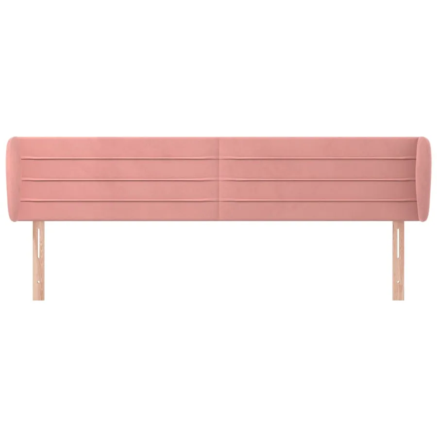 Tête de lit avec oreilles Rose 163x23x78/88 cm Velours - 3