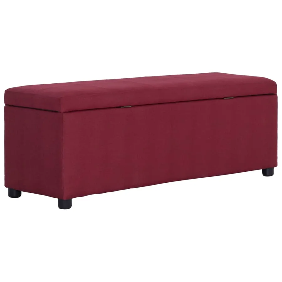 Banc avec compartiment de rangement 116 cm Bordeaux Polyester - 4