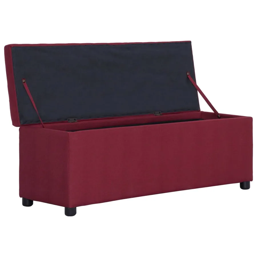 Banc avec compartiment de rangement 116 cm Bordeaux Polyester - 5
