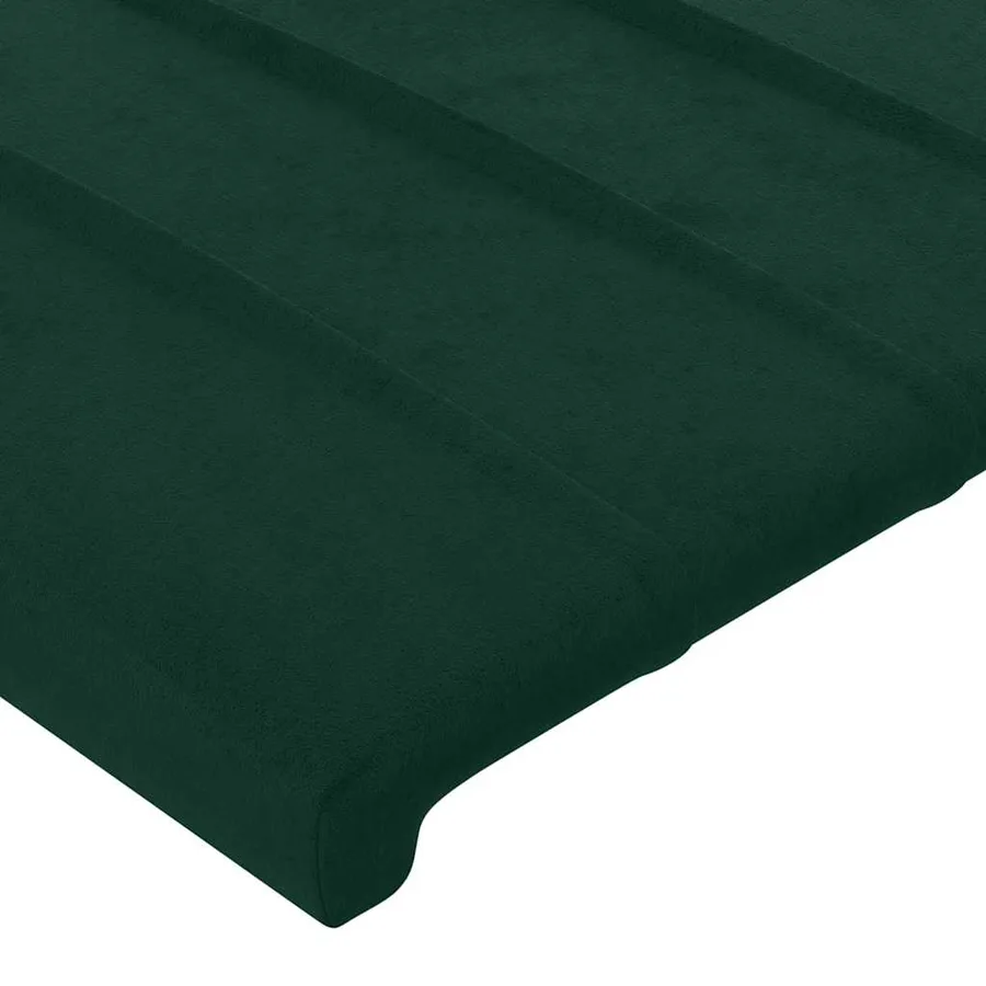Tête de lit avec oreilles Vert foncé 163x16x118/128 cm Velours - 5