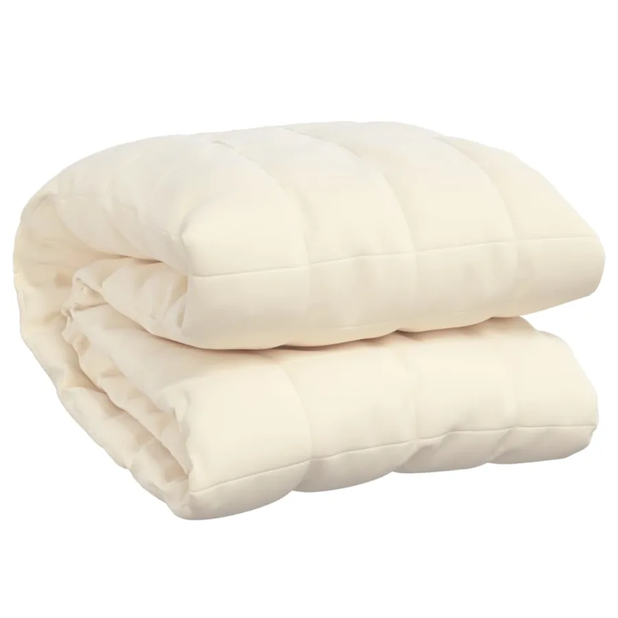 Couverture lestée Crème clair 152x203 cm 7 kg Tissu - 2