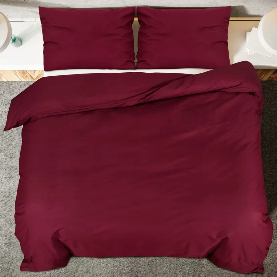 Ensemble de housse de couette Bordeaux 220x240 cm Microfibre - 5