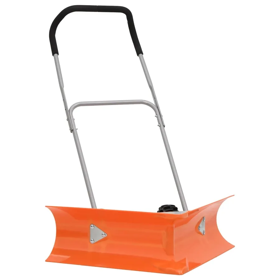 Pelle à neige double angle avec poignée extensible orange acier