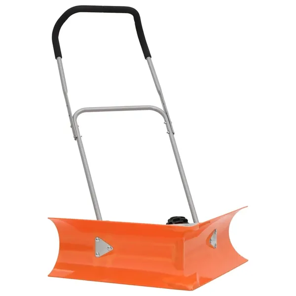 Pelle à neige double angle avec poignée extensible orange acier