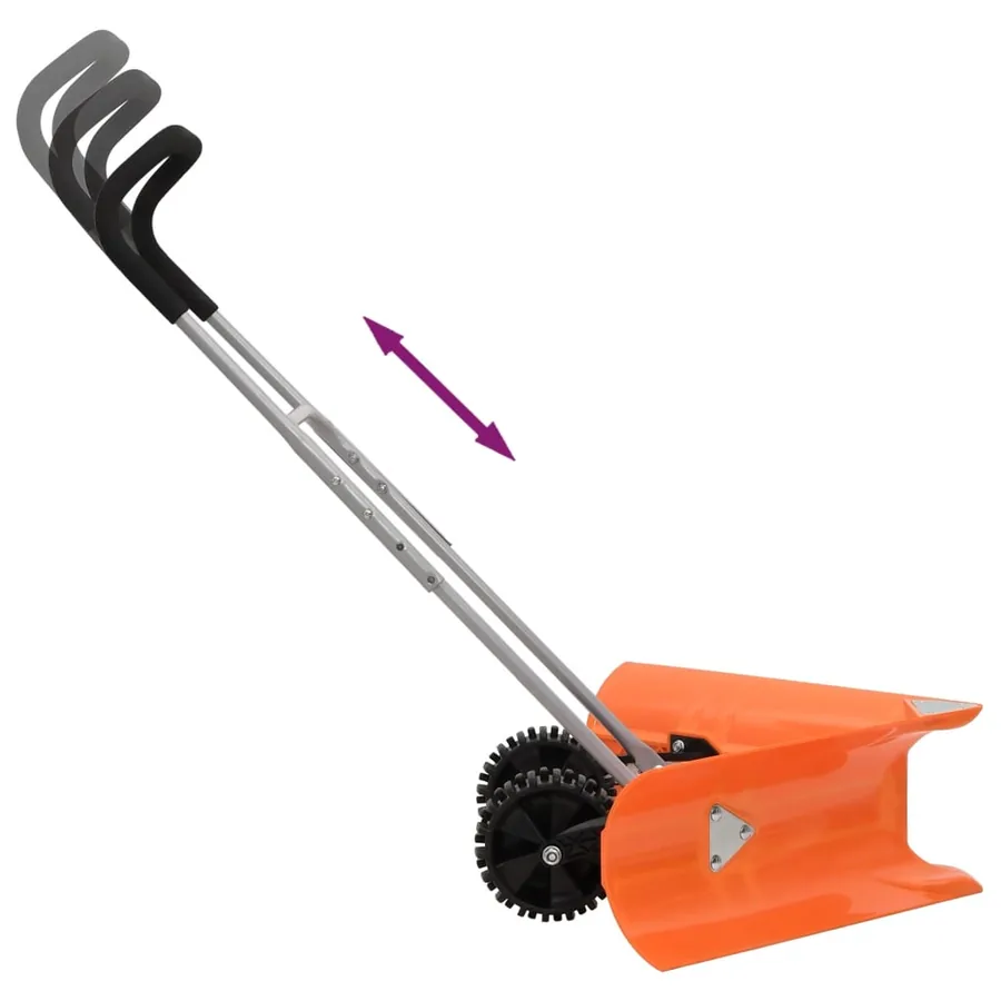 Pelle à neige double angle avec poignée extensible orange acier - 5