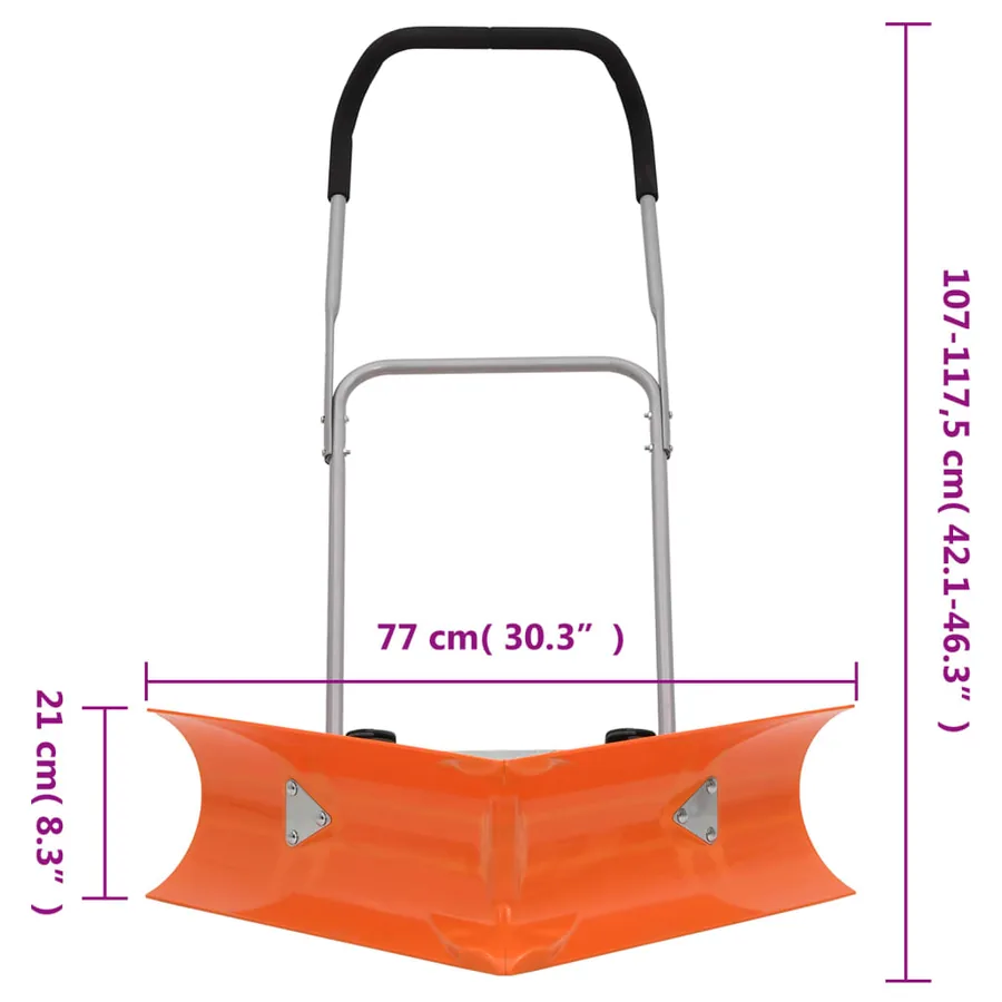 Pelle à neige double angle avec poignée extensible orange acier - 7