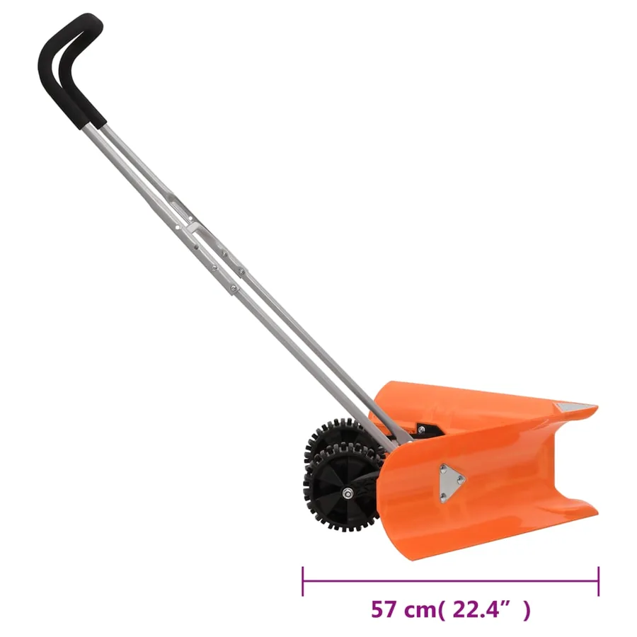 Pelle à neige double angle avec poignée extensible orange acier - 8