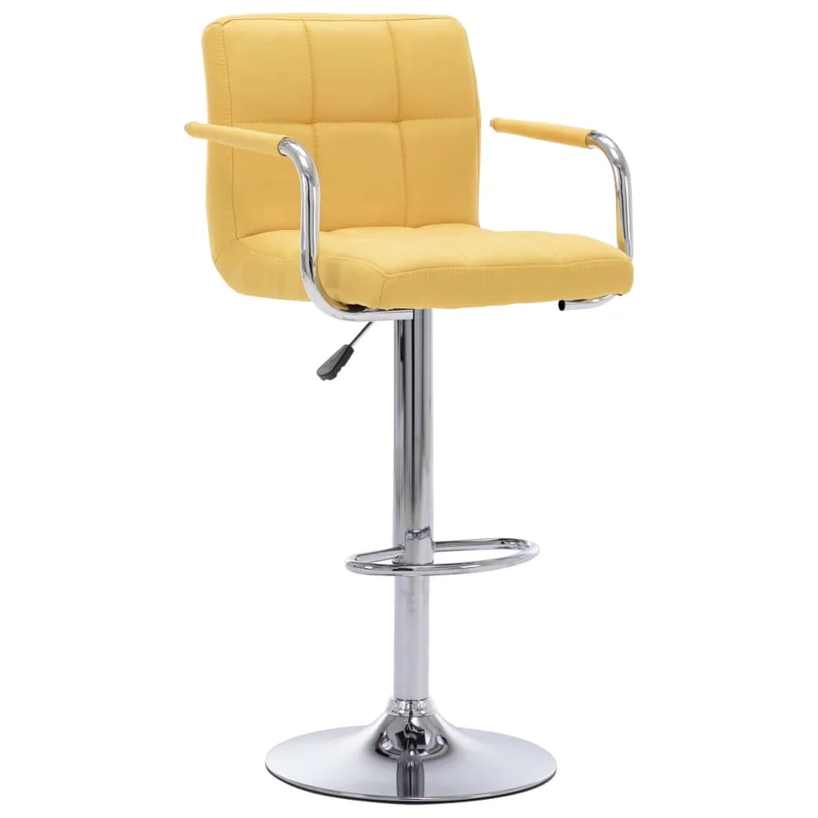 Chaises de bar lot de 2 jaune tissu - 2