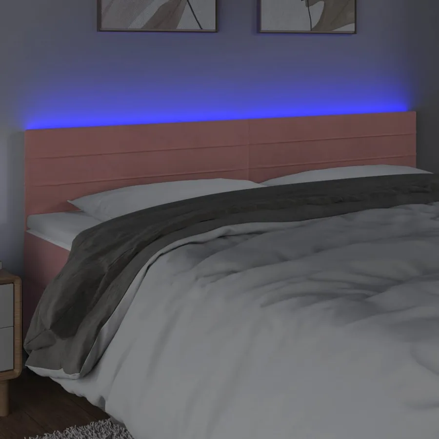 Tête de lit à LED Rose 160x5x78/88 cm Velours - 3