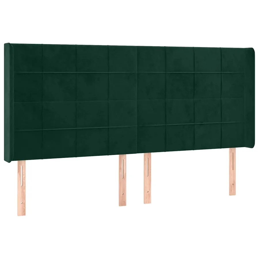 Tête de lit à LED Vert foncé 203x16x118/128 cm Velours - 3
