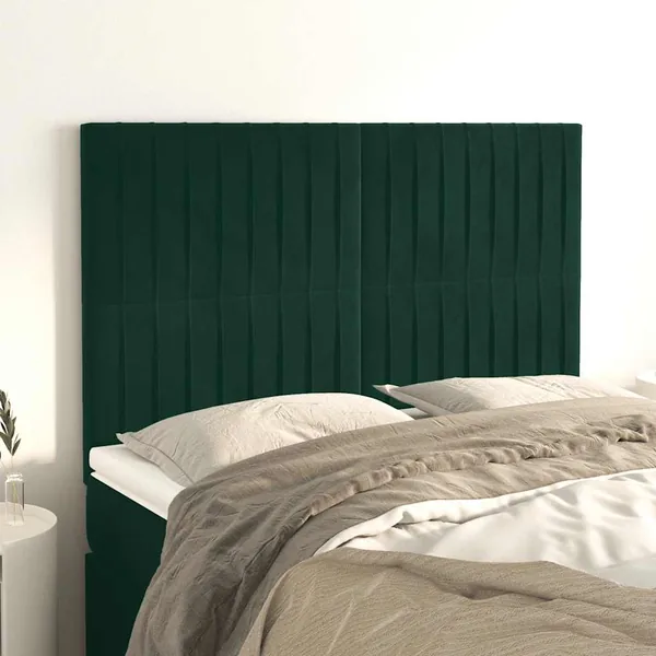 Tête de lit Vert foncé 144 x 5 x 118/128 cm Velours