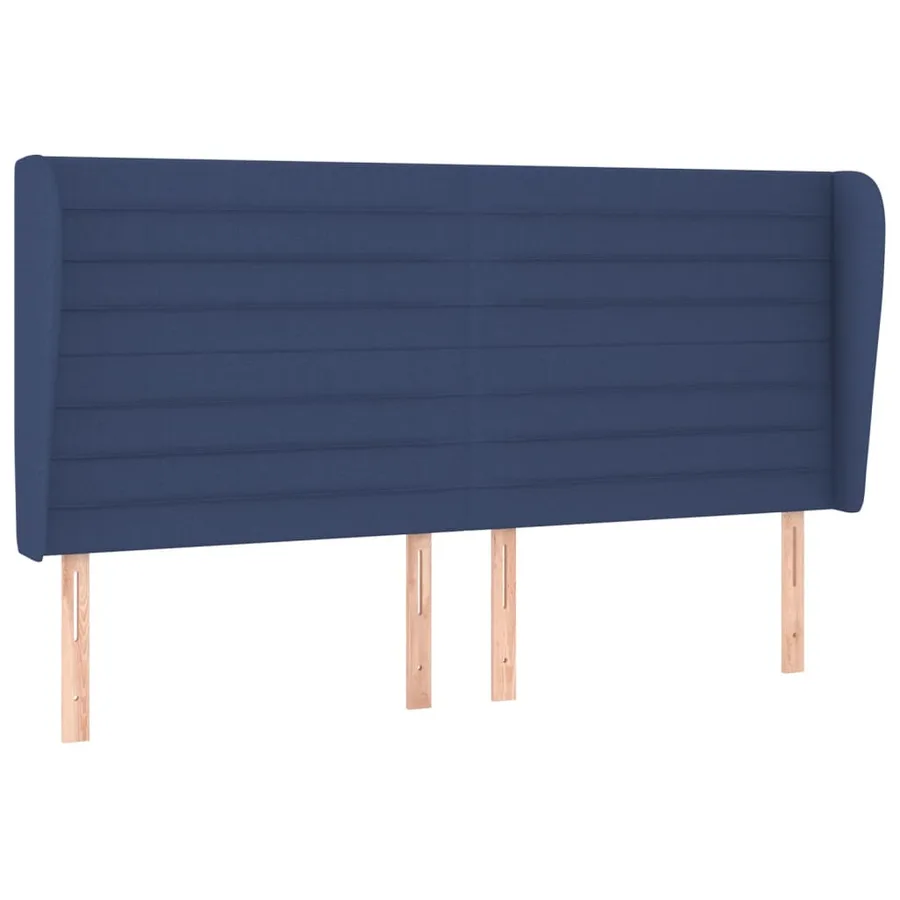 Tête de lit avec oreilles Bleu 163x23x118/128 cm Tissu - 2