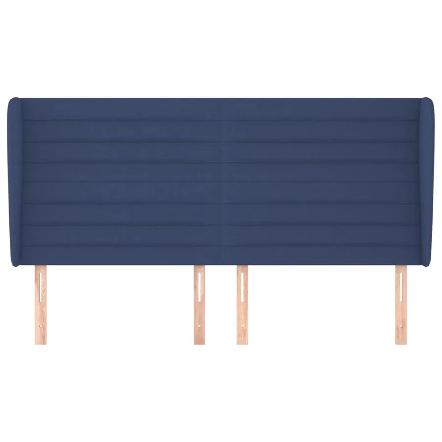 Tête de lit avec oreilles Bleu 163x23x118/128 cm Tissu - 3