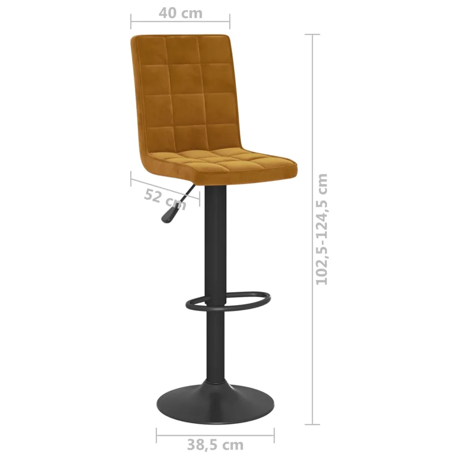 Tabourets de bar lot de 2 marron velours - 10