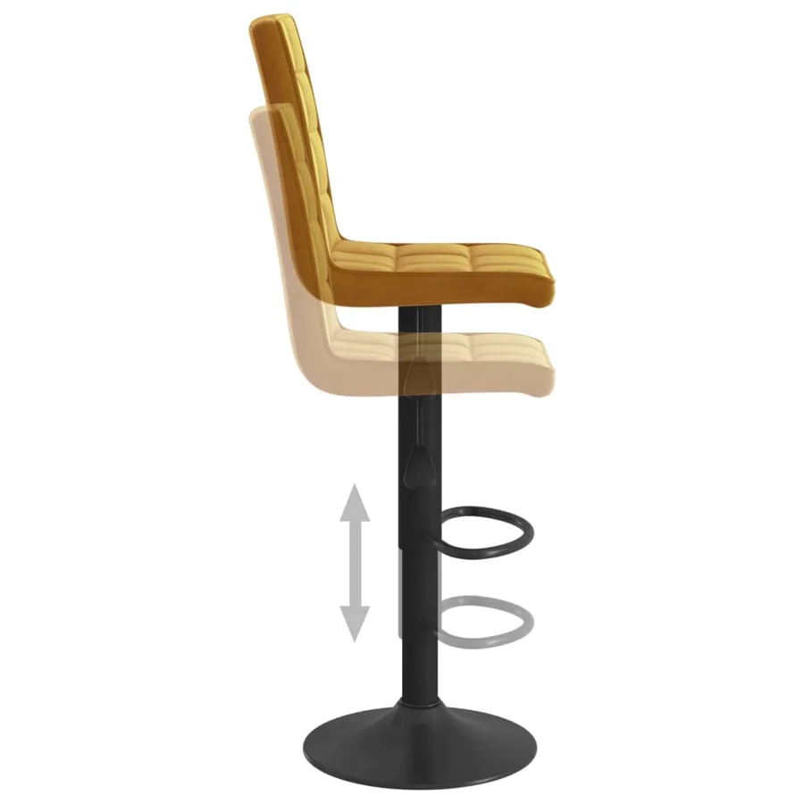 Tabourets de bar lot de 2 marron velours - 7
