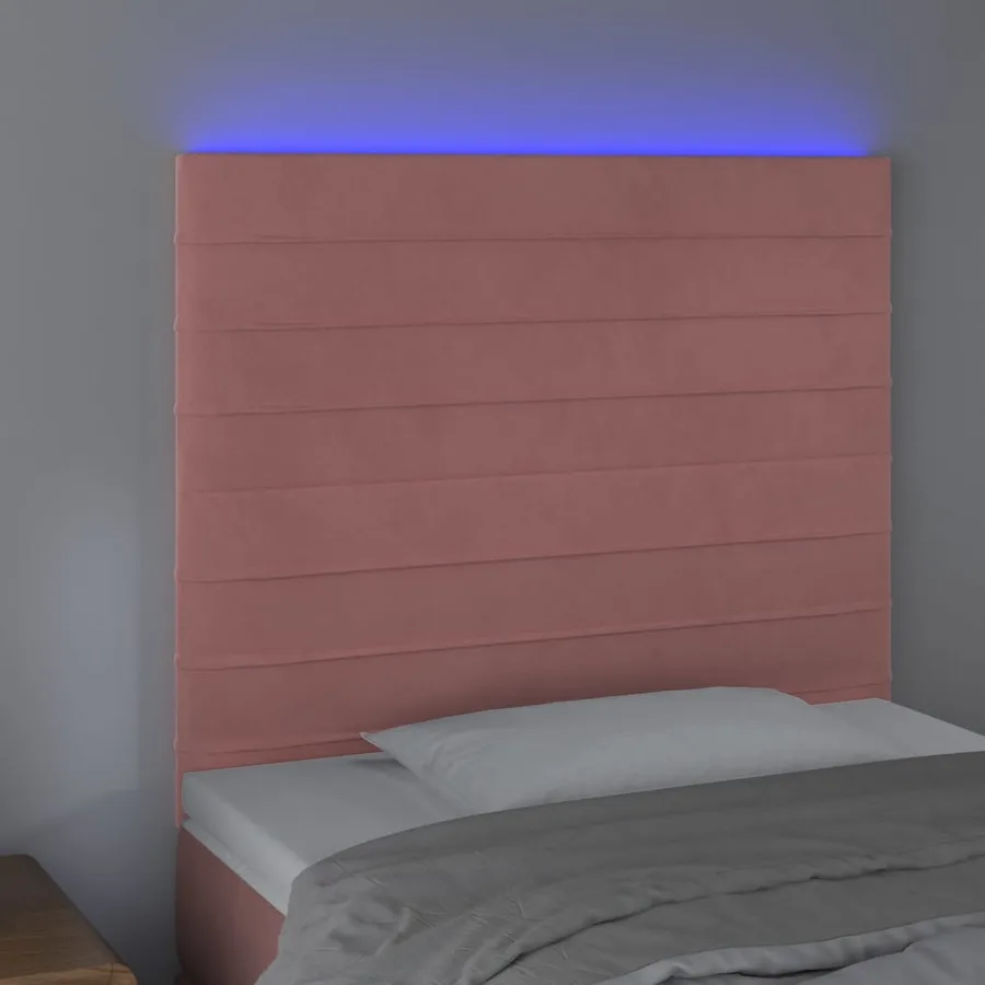Tête de lit à LED Rose 90x5x118/128 cm Velours - 3