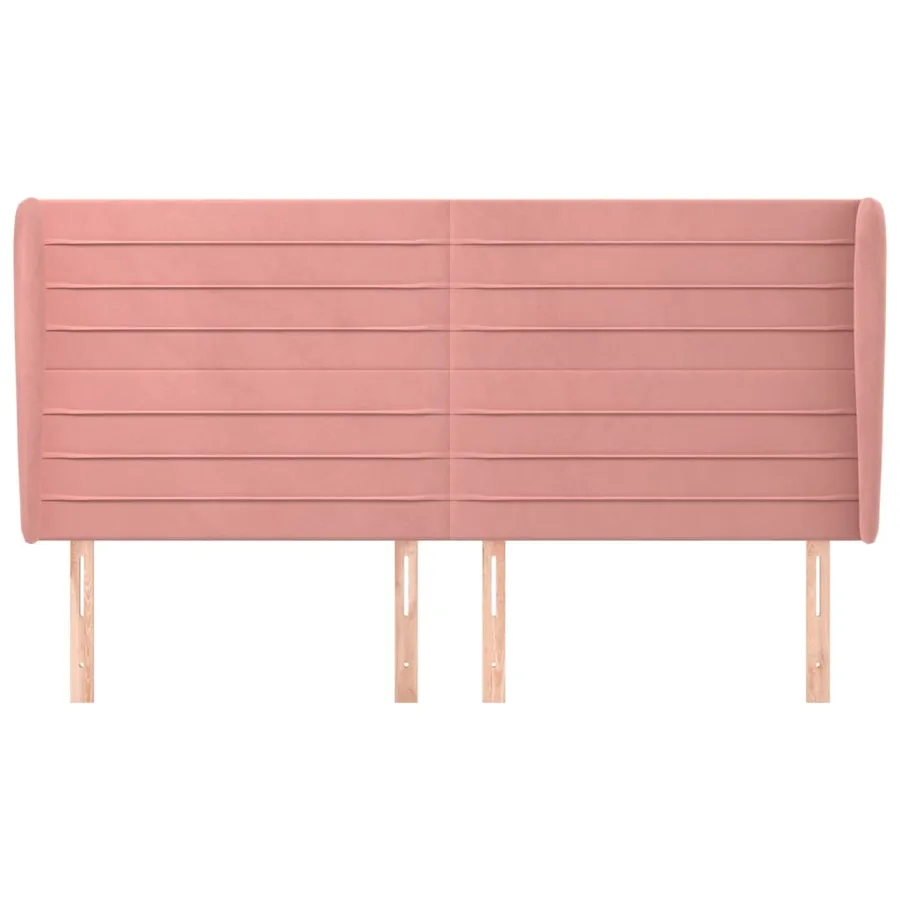 Tête de lit avec oreilles Rose 163x23x118/128 cm Velours - 3