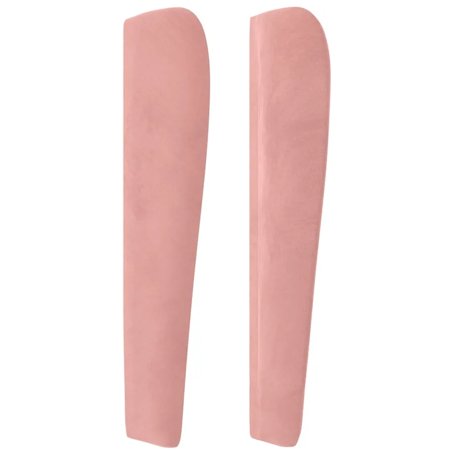 Tête de lit avec oreilles Rose 163x23x118/128 cm Velours - 4