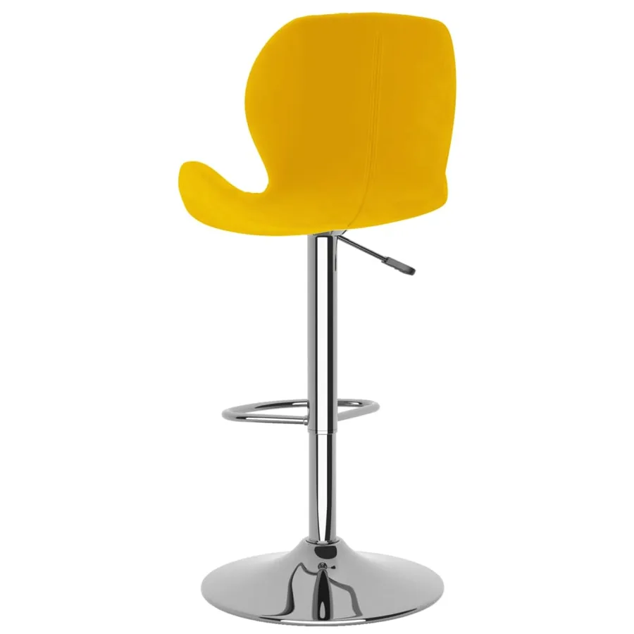 Tabourets de bar lot de 2 jaune moutarde velours - 6