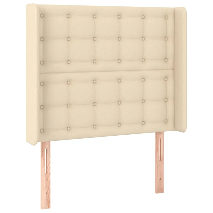 Tête de lit avec oreilles Crème 83x16x118/128 cm Tissu - 2