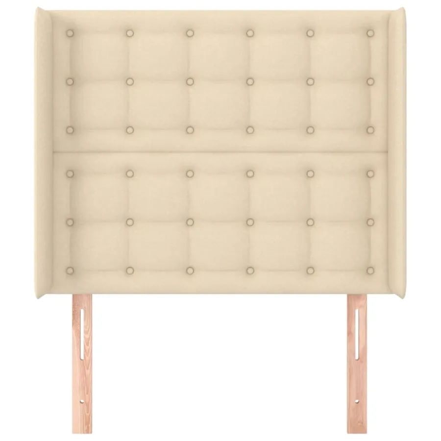 Tête de lit avec oreilles Crème 83x16x118/128 cm Tissu - 3