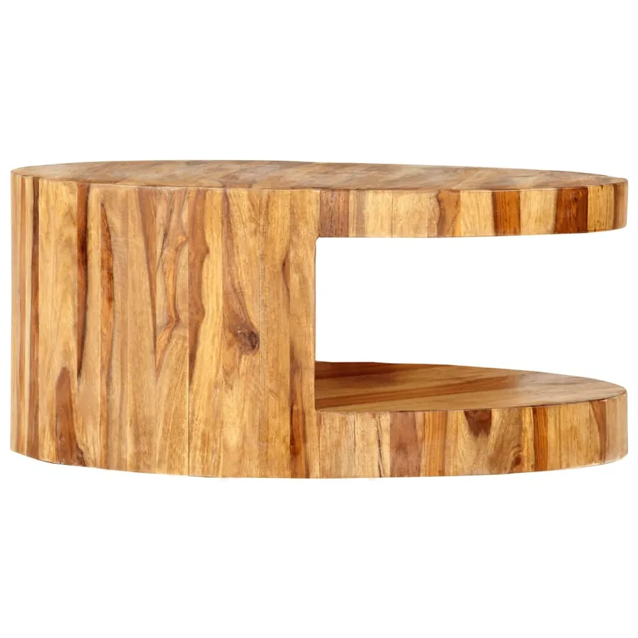 Table basse ronde 65x30 cm Bois solide - 3