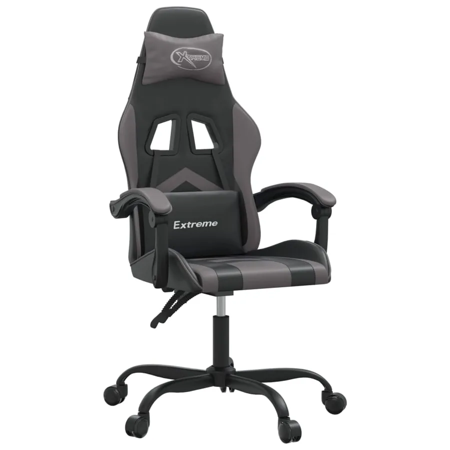 Chaise de jeu Noir et gris Similicuir - 2