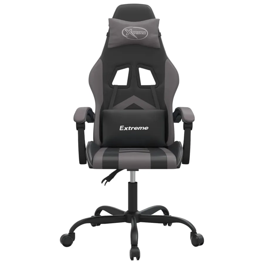 Chaise de jeu Noir et gris Similicuir - 3