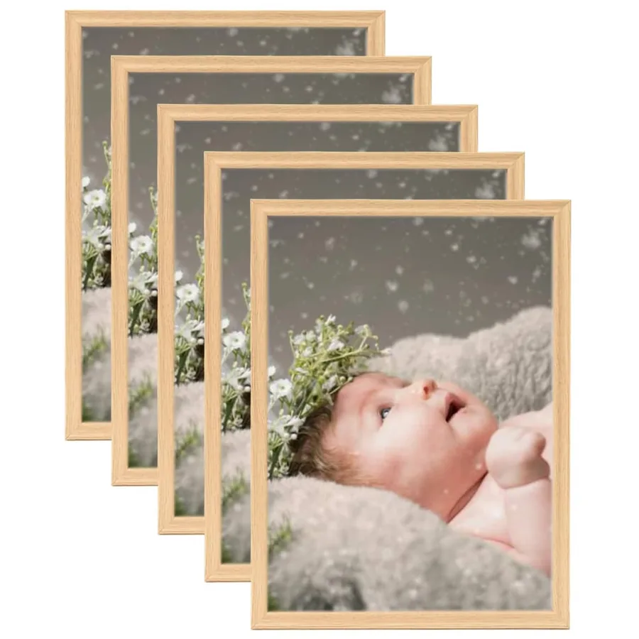 Collage de cadres photo 5 pcs de table Chêne clair 13x18 cm