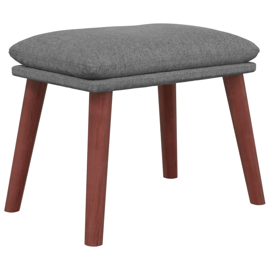 Chaise de relaxation avec tabouret Gris clair Tissu - 7