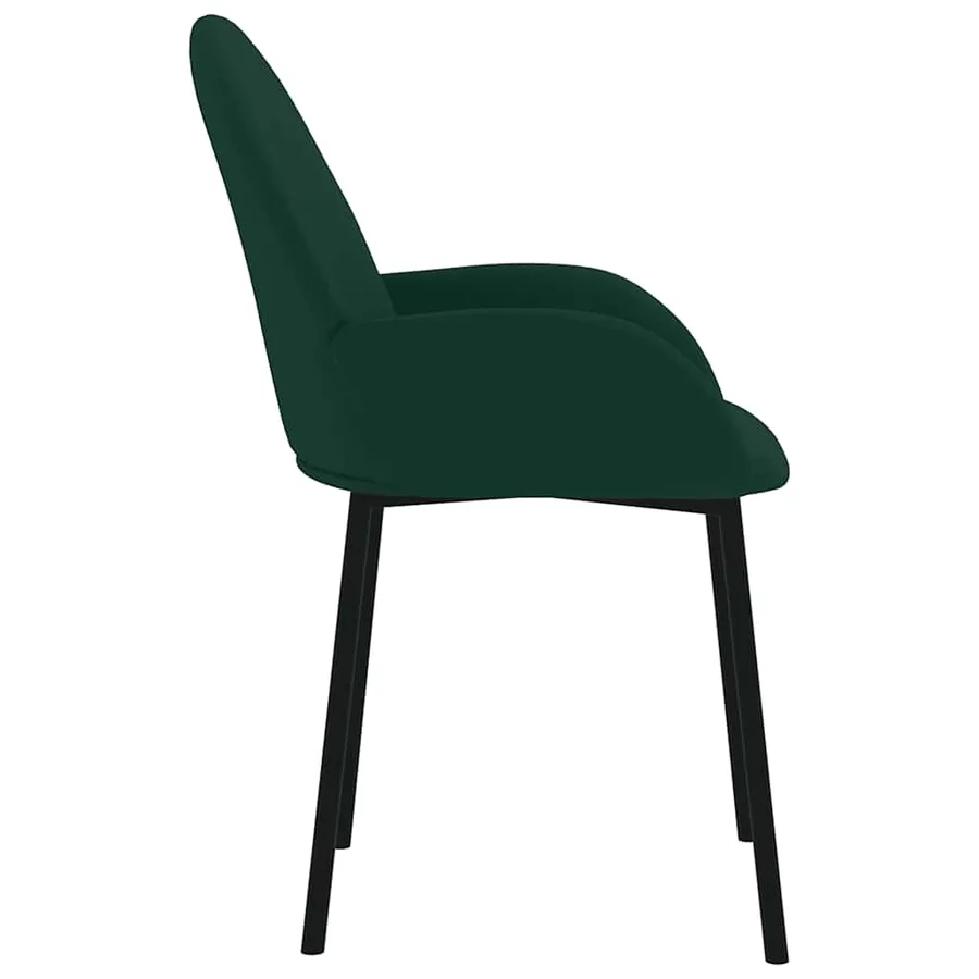 Chaises à manger lot de 2 Vert foncé Velours - 5