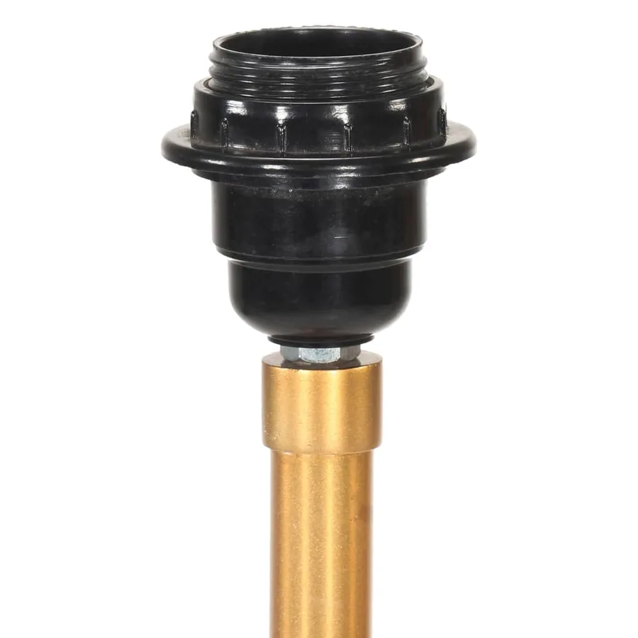 Lampadaire à trépied Noir et doré Bois de teck massif 141 cm - 4