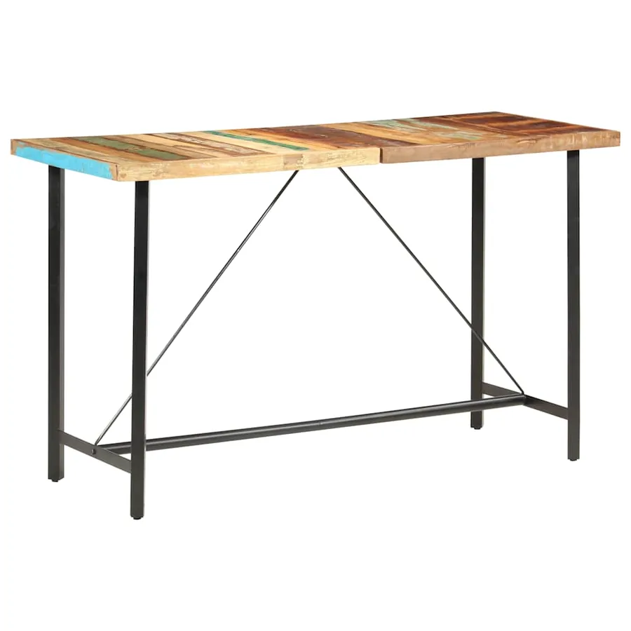 Table de bar 180x70x107 cm Bois de récupération solide
