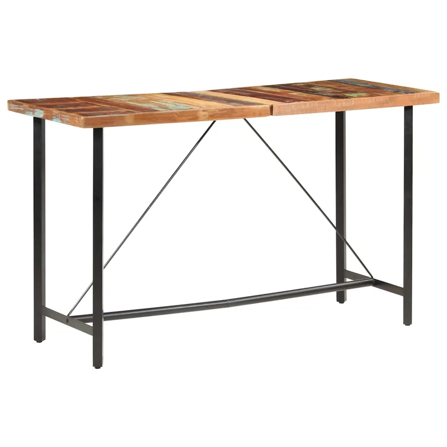 Table de bar 180x70x107 cm Bois de récupération solide - 9