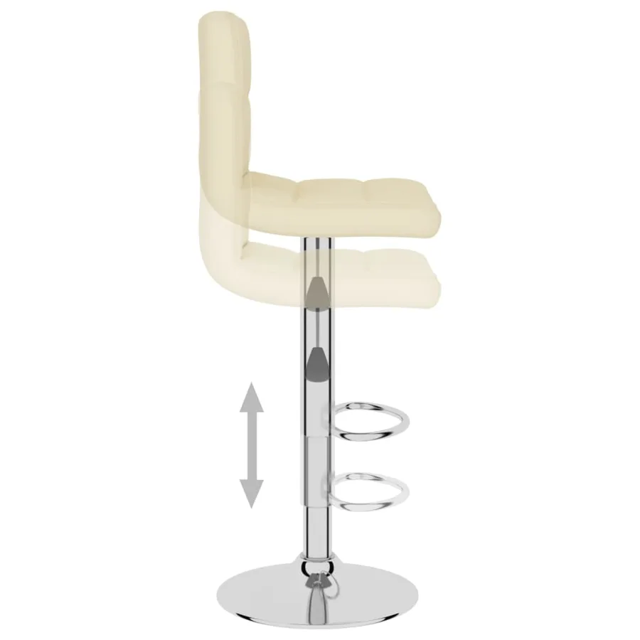 Tabourets de bar lot de 2 crème tissu - 7