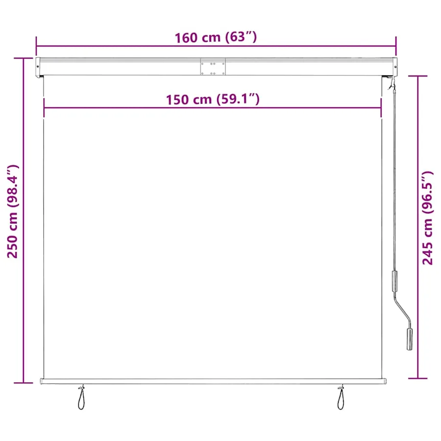 Store roulant d'extérieur 160x250 cm Bleu et blanc - 10