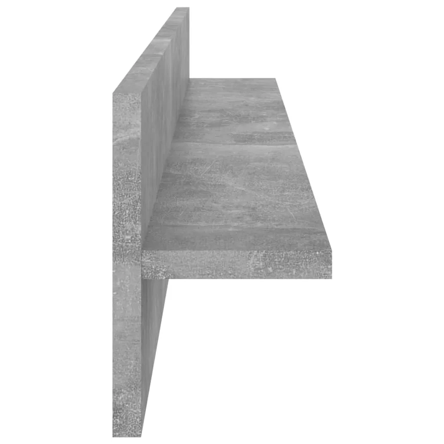 Étagères murales 2pcs Gris béton 80x11,5x18cm bois d'ingénierie - 5
