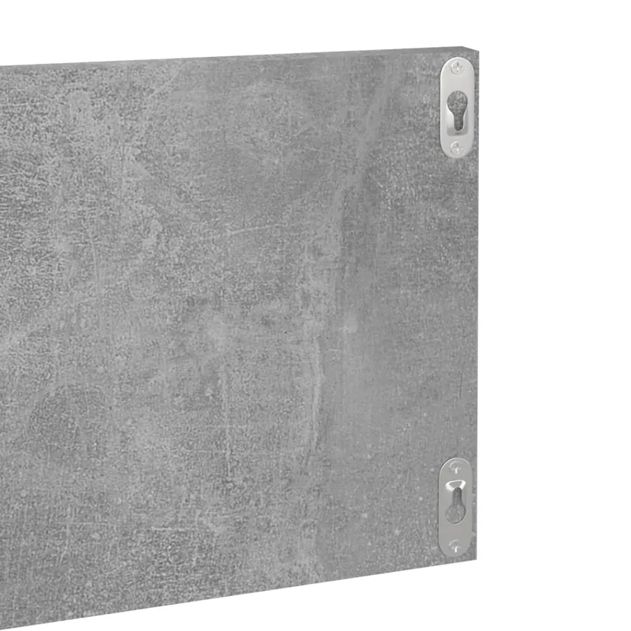 Étagères murales 2pcs Gris béton 80x11,5x18cm bois d'ingénierie - 6