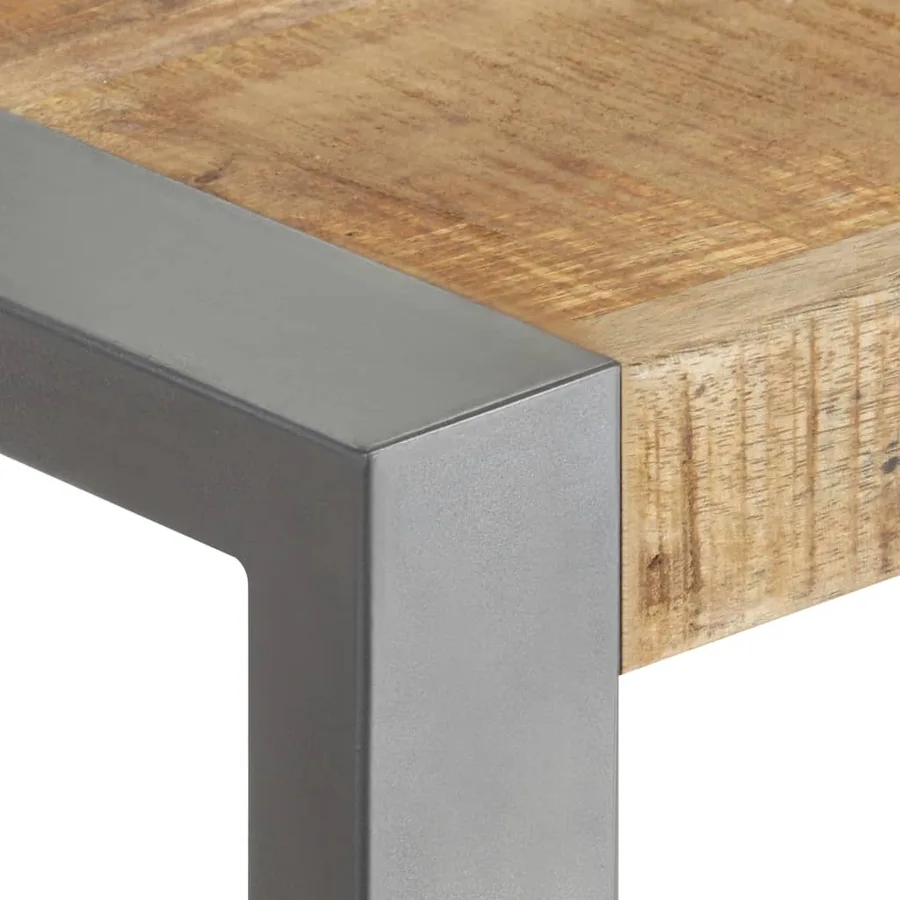 Table de salle à manger 70x70x75cm Bois de manguier massif brut - 3