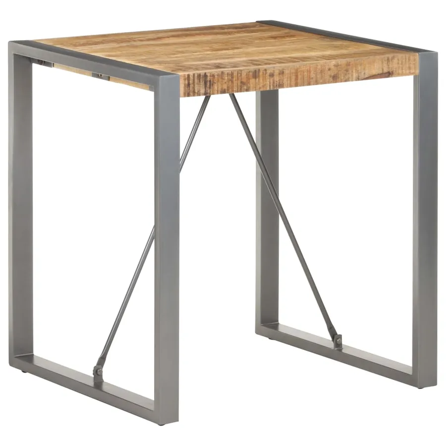 Table de salle à manger 70x70x75cm Bois de manguier massif brut - 6