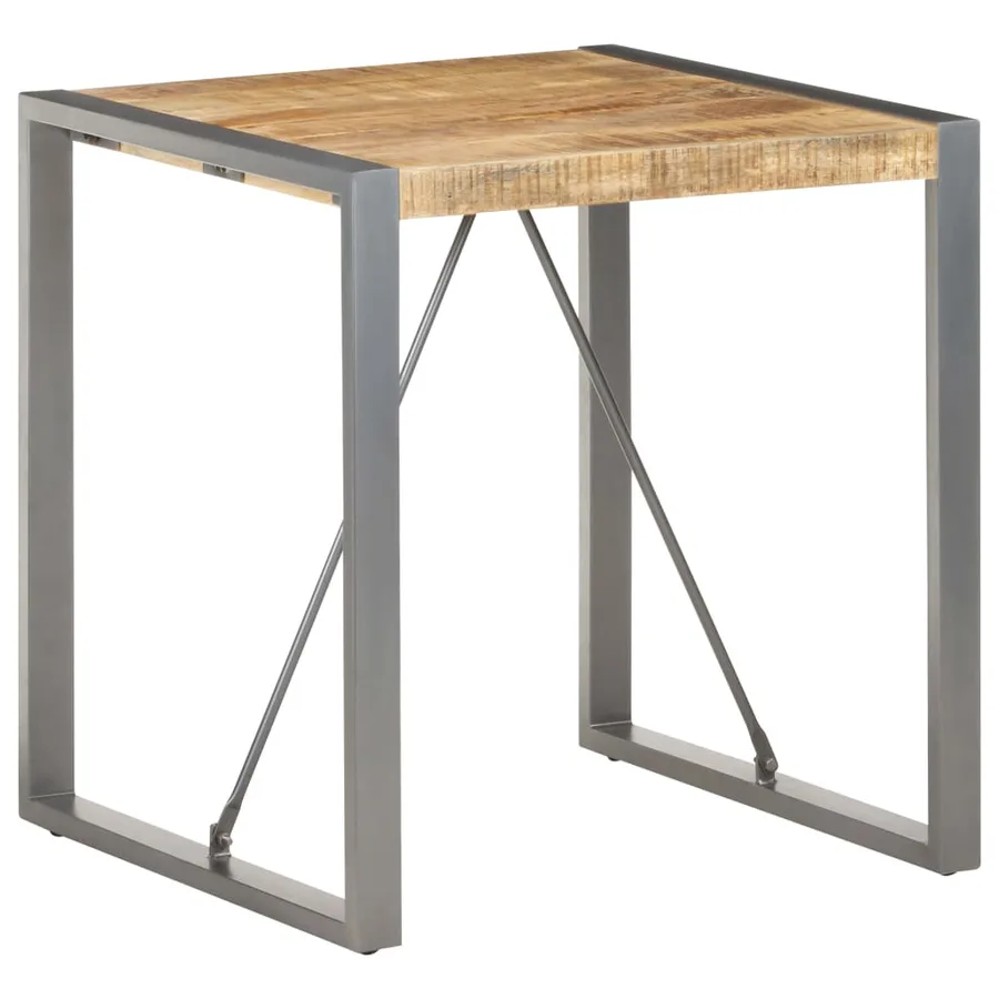 Table de salle à manger 70x70x75cm Bois de manguier massif brut - 7