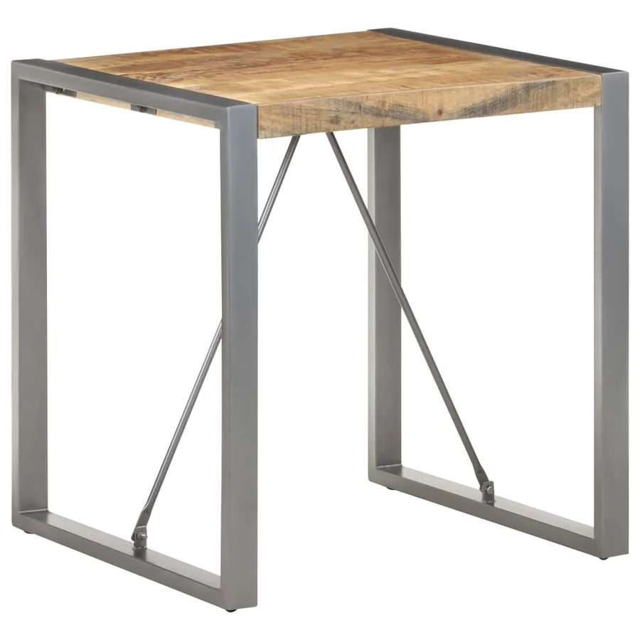 Table de salle à manger 70x70x75cm Bois de manguier massif brut - 8